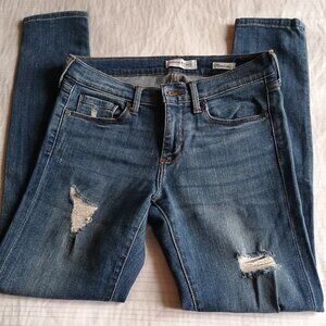 EUC Banana Republic Premium Denim Skinny Ankle Semi Distressed Jeans Size 26